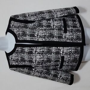 Women's Kasper Open-Front Jacket Blazer, Black, Size 16, EUC